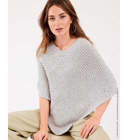 Damesponcho gemaakt van Lana Grossa Linarte