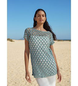 Tuniek met kort mouwtje gemaakt van Lana Grossa Solo Lino