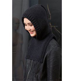 Muts met kraag gemaakt van Lang Yarns Merino 70 en color