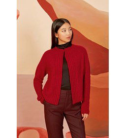 Damesvest met recht voorpand gemaakt van Lang Yarns Suri Alpaca