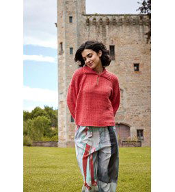 Korte damestrui met reverskraag gemaakt van Lang Yarns Wooladdicts Bliss