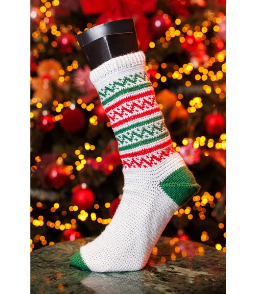 Haakpatroon kerstsokken Classic Xmas