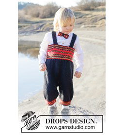 broek met Scandinavisch patroon & bretels gemaakt van Drops Alpaca