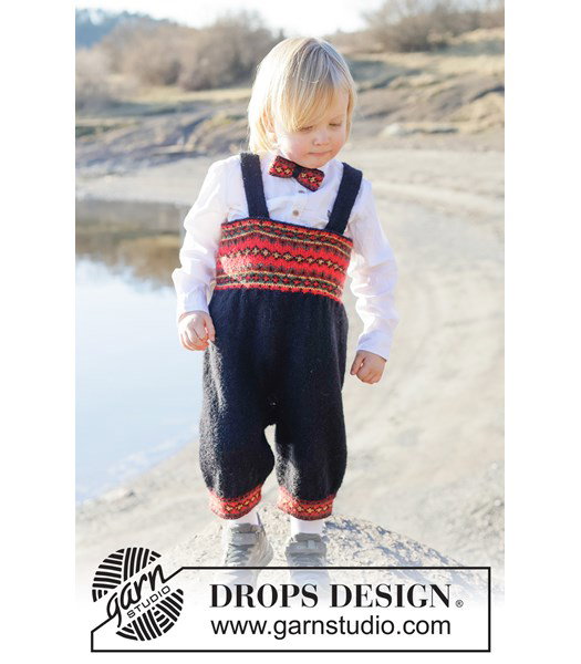 Breipatroon broek met Scandinavisch patroon & bretels