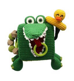 Krokodil gemaakt van Scheepjes Catona 25 en 10 gram