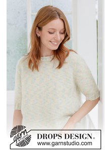 Luchtige top-down trui met korte mouwen