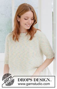 Luchtige top-down trui met korte mouwen