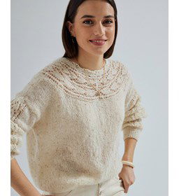 Damesvest met geschulpte rand gemaakt van Phildar Phil Couture