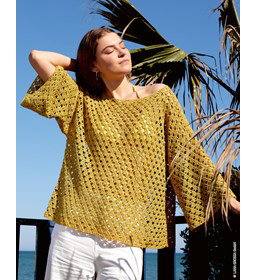 damesshirt met blote rug gemaakt van Lana Grossa Diversa