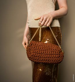 handtas met pailletes gemaakt van Lana Grossa Cosmo