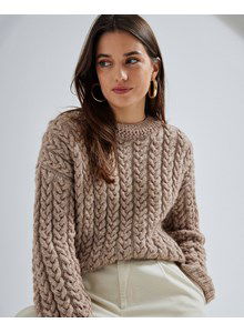 Damestrui met dik kabelpatroon