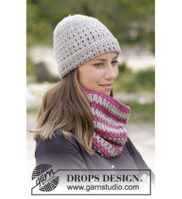 muts en halswarmer Auruna gemaakt van Drops Nepal