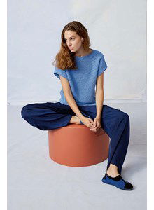 Damesshirt met korte aangebreide mouwen