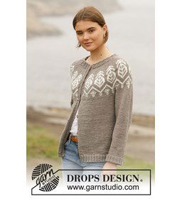 Dames vest gemaakt van Drops Merino extra fine