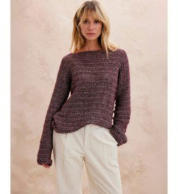 Damestrui met rechte hals gemaakt van Phildar Phil Irise Alpaga