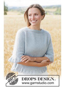 Luchtige trui met kantpatroon en zadelschouders