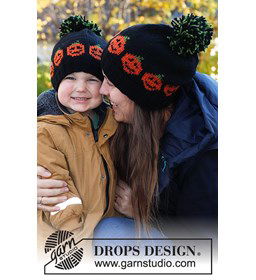 Muts met Halloweenpatroon gemaakt van Drops Nepal