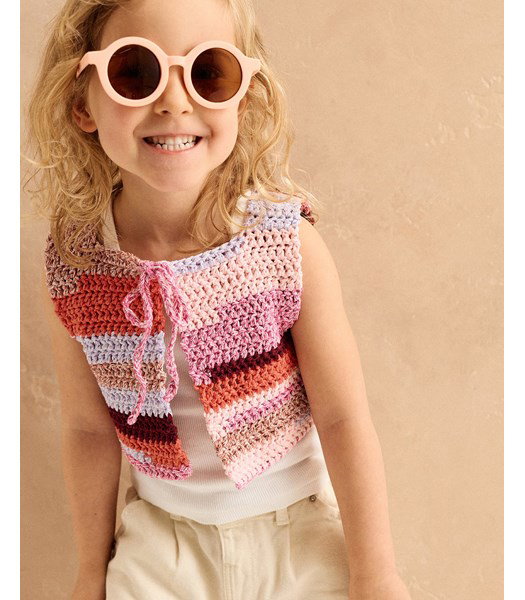 Haakpatroon bodywarmer met strikkoordje