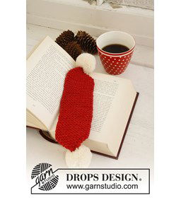 Gebreide boekenlegger gemaakt van Drops Alaska