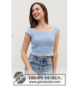 Damestopje met boothals gemaakt van Drops Belle