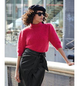 Damestrui met driekwart mouwen gemaakt van Phildar Phil Beaugency