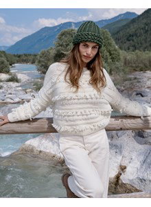 Breipatroon trui met lussen gemaakt van Lana Grossa Cool Merino Big