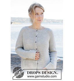 Misty Lake Cardigan gemaakt van Drops Nord