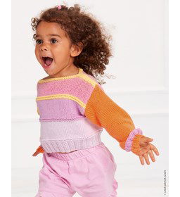 Trui met gekleurde banen