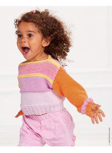 Trui met gekleurde banen