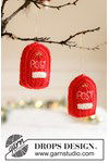 Haakpatroon Gehaakte rode postbus als kerstdecoratie van andere kant