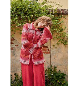 A-lijn vest met kraagje gemaakt van knopen