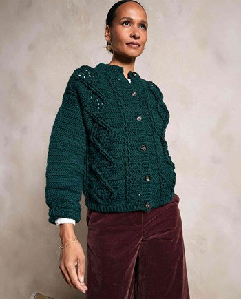 damesvest Agatha met kabelpatroon