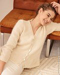 Breipatroon Damesvest met ribbelsteek halsbies
