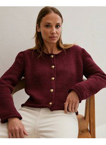 Vest met gerolde randen