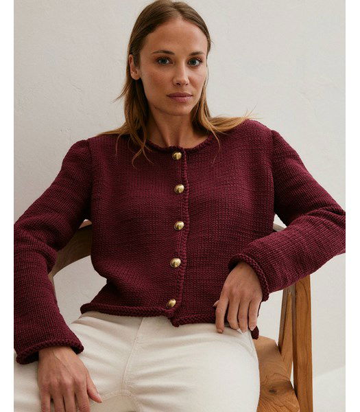 Breipatroon Vest met gerolde randen