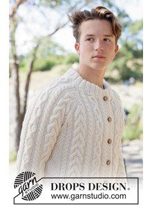 Warm herenvest met Ierse kabels en structuur breien