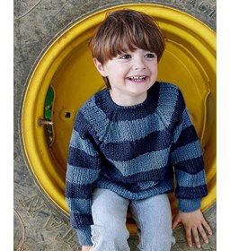Gestreepte jongens trui gemaakt van Breinaalden zonder knop