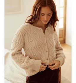 Damesvest met ruitpatroon Hermine gemaakt van Phildar Phil Romance