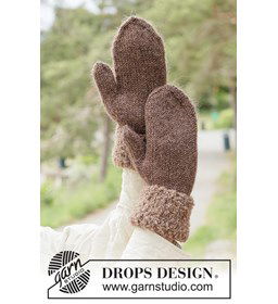 Wanten Cocoa Puff Mittens gemaakt van Drops Kid Silk