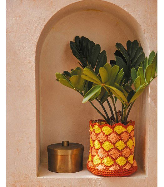 Haakpatroon Bloempot cover - Frans