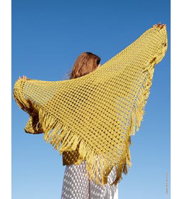 driehoekige omslagdoek gemaakt van Lana Grossa Diversa