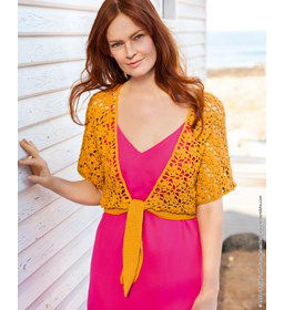 Damesvest met stikband gemaakt van Lana Grossa Elastico