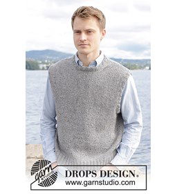 Herenspencer gemaakt van DROPS Soft Tweed