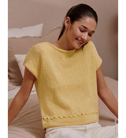 Damestrui met korte mouwen gemaakt van Lana Grossa Cotton Melage