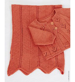 Babydeken in Chevronpatroon gemaakt van Lana Grossa Alta Moda Cotolana en Cotalana Print