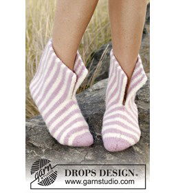 Gevilte sloffen gemaakt van Drops Nepal