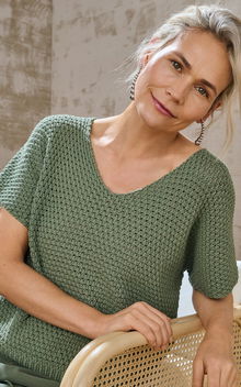 damesshirt met korte mouwen en v-hals