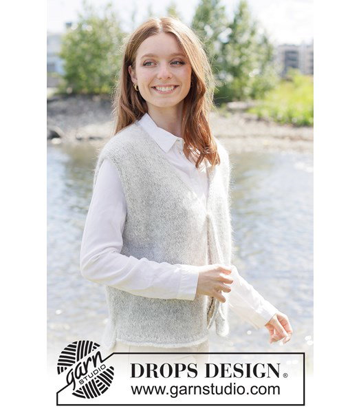 Breipatroon top-down gebreid vest met v-hals