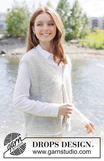 top-down gebreid vest met v-hals