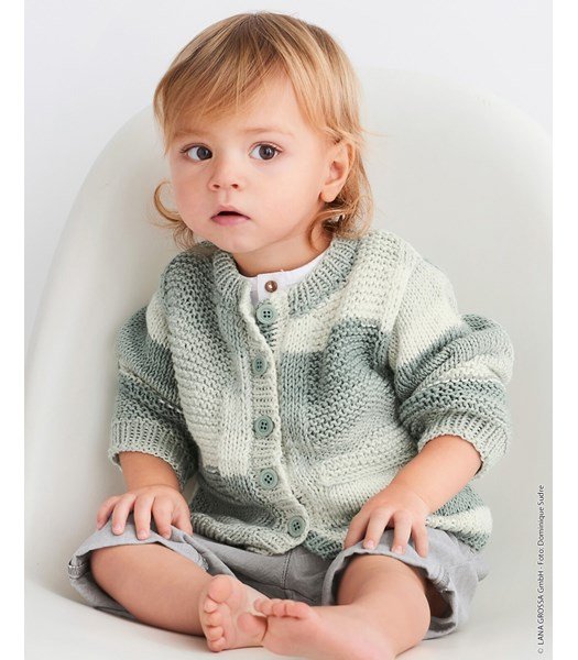 Breipatroon Babyvest gebreid in ribbel- en tricotsteek